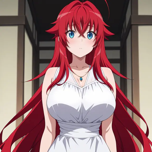 Rias Gremory — White Evening Dress